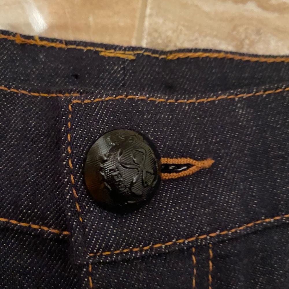 Fendi logo dark indigo jeans with brown stitching - Picture 10 of 12